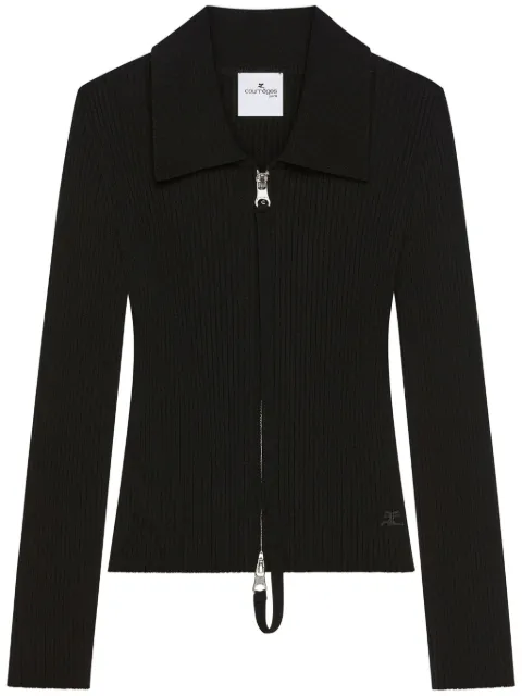 Courrèges zip-up cardigan Black 125MGI026FI0001