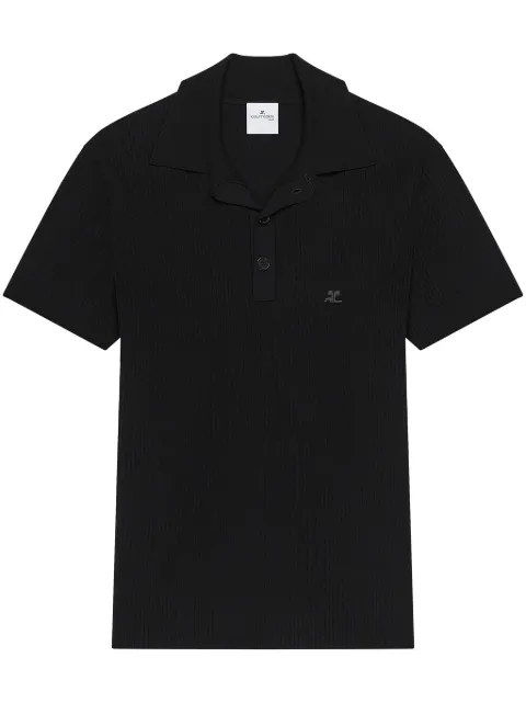 Courrèges ribbed polo shirt Black 125MPO047FI0001