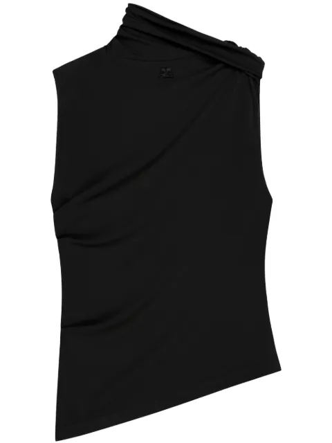 Courrèges draped jersey tank top Black 125JDE120JS01459999