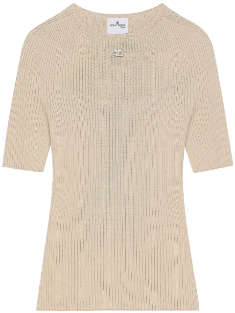 Courrèges Solar knitted top Neutrals 125MPU130FI0049