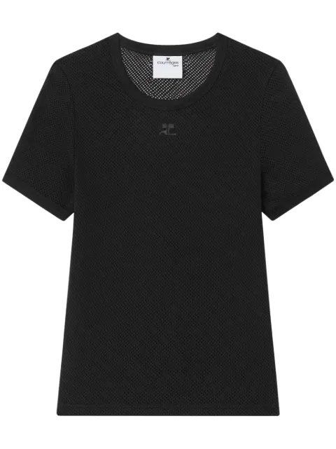 Courrèges mesh T-shirt Black 125JTS017JS0069