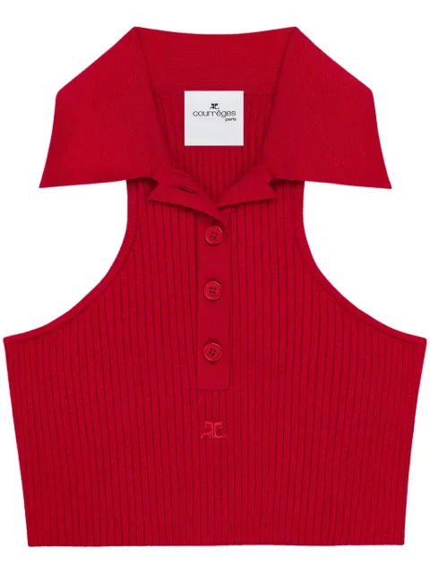 Courrèges scuba-knit tank top Red 125MTO377FI0001