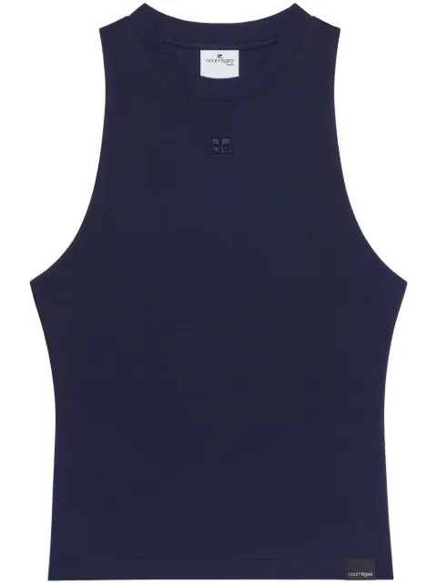 Courrèges appliqué tank top Blue 125JDE094JS0107