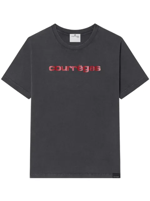 Courrèges logo-print T-shirt Grey 125JTS008JS0109B168