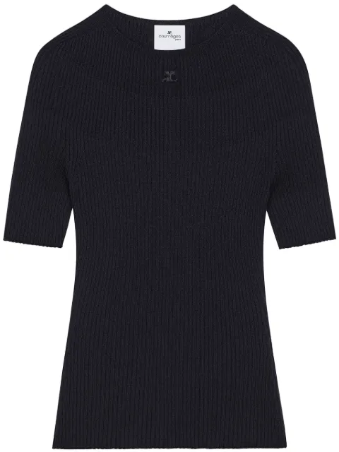 Courrèges fine-ribbed jumper Blue 125MPU130FI00497075