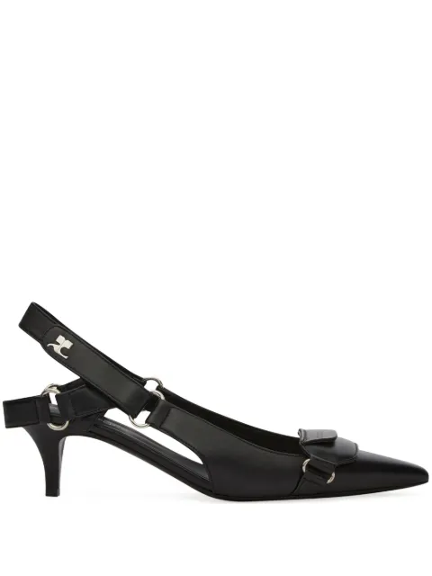 Courrèges 50mm Racer slingback pumps Black 125SPP030AG0030