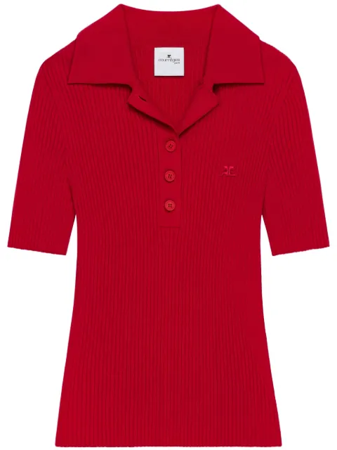 Courrèges Iconic polo top Red 125MPO029FI0001