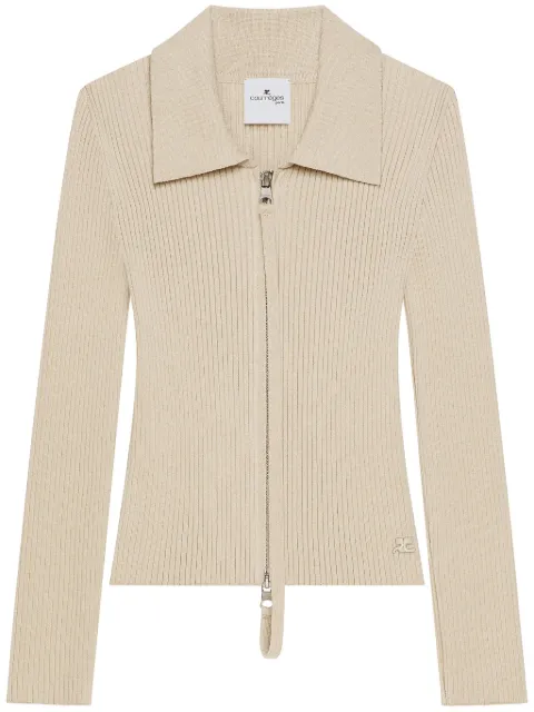Courrèges zip-up cardigan Neutrals 125MGI026FI0001
