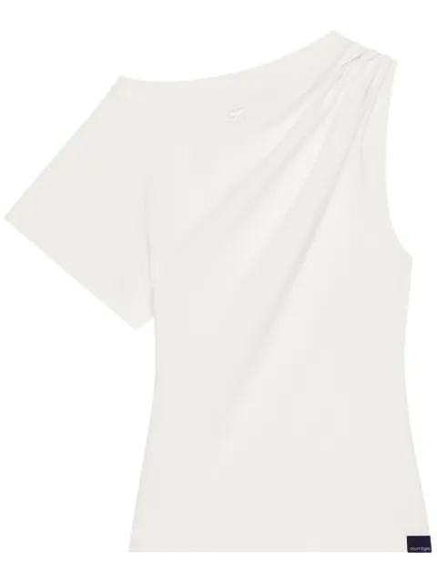 Courrèges asymmetric draped T-shirt White 125JTS184JS0107