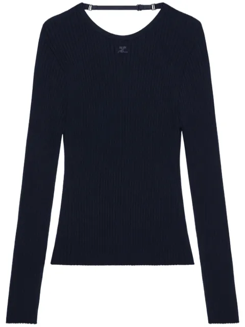 Courrèges strap-detail jumper Blue 125MPU105FI0001