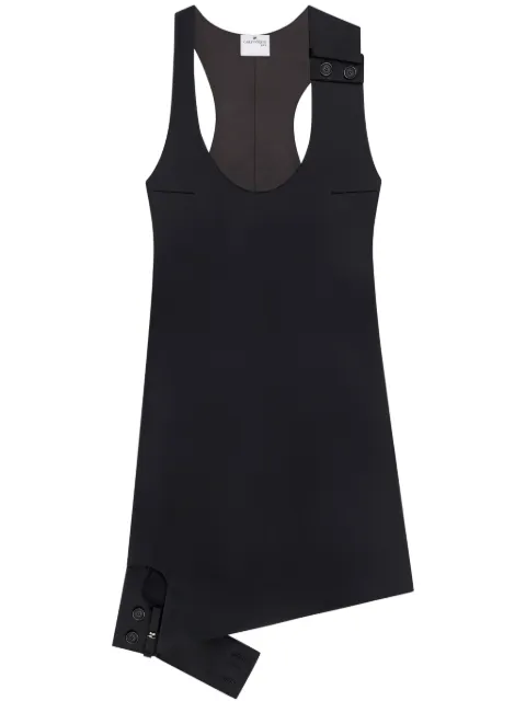 Courrèges double-buckle satin dress Black 125CRO575VI0054