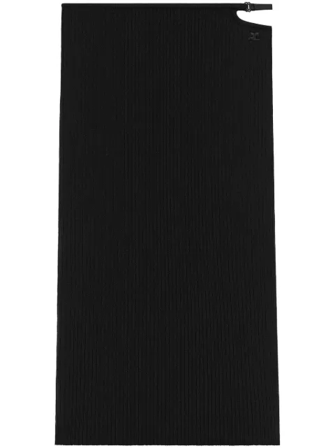 Courrèges ribbed-knit midi skirt Black 125MJU232FI0001