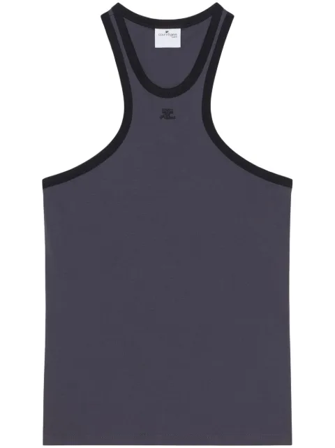 Courrèges contrasting-trim scuba tank top Grey 125JDE095JS0203