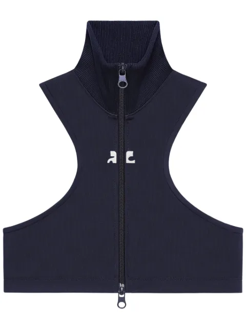 Courrèges scuba-jersey crop top Blue 125JVE111JS0091
