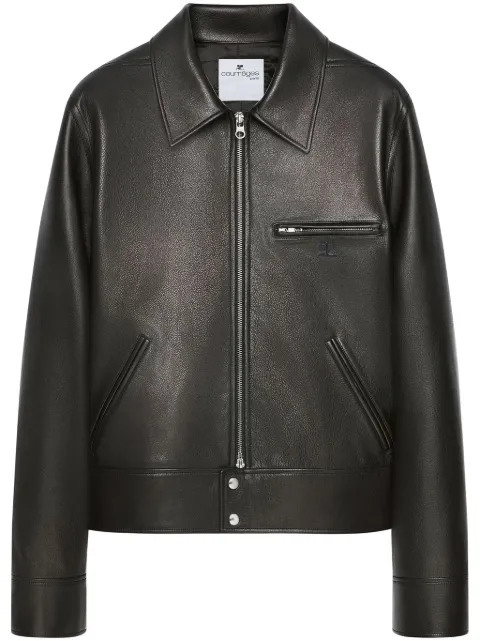 Courrèges zip-up leather jacket Black 125LBL251CV0036