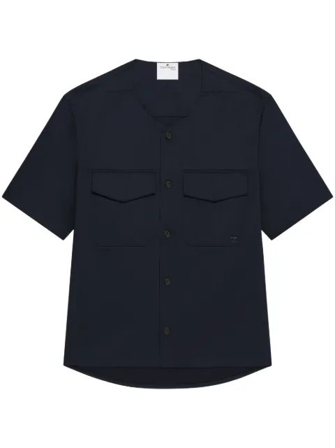 Courrèges collarless shirt Blue 125CCH086PL0178