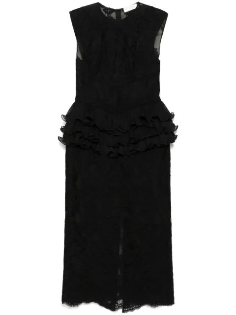 ZIMMERMANN crush lace frill dress Black 2157DR251