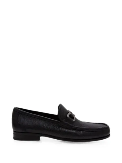 Ferragamo Grandioso Gancini-plaque loafers Black 748477