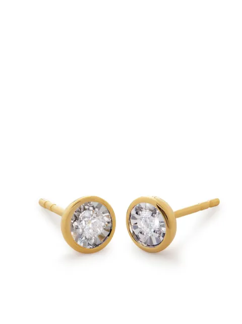 Monica Vinader solitaire earrings Gold GPEAESDALGD