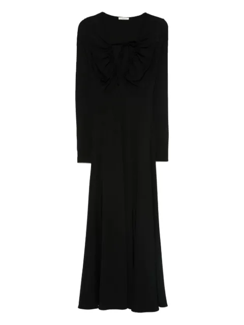 By Malene Birger Deija gathered long-sleeve maxi dress Black 102314