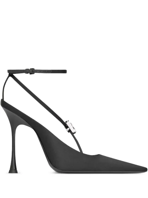 Saint Laurent Harlow crystal-embellished slingback pumps Black 8092669QNBL