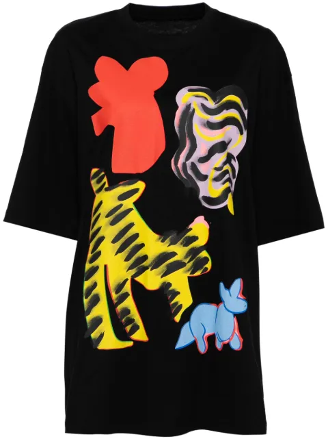 JNBY cat-printed T-shirt Black 5OB113880