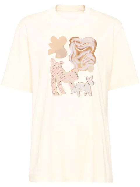 JNBY cats-printed T-shirt Yellow 5OB113720