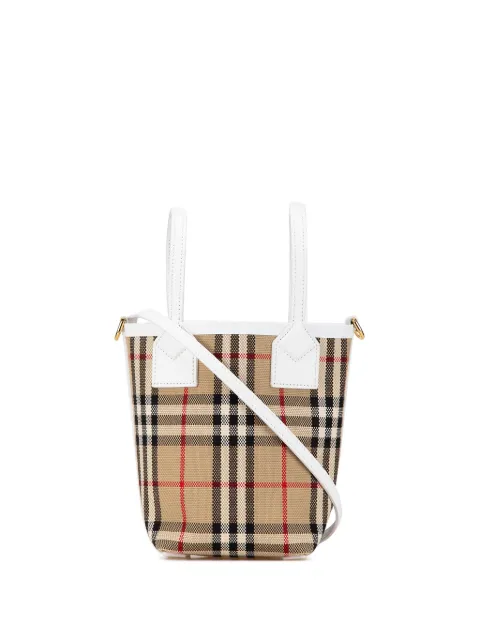 Burberry Pre-Owned 2017-2024 Mini House Check Canvas London Tote satchel Brown V6TSTDVBJTADO5L2