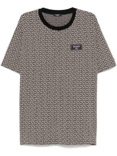 Balmain PB Labyrinth Jacquard T-shirt Neutrals EH1EG010BC90