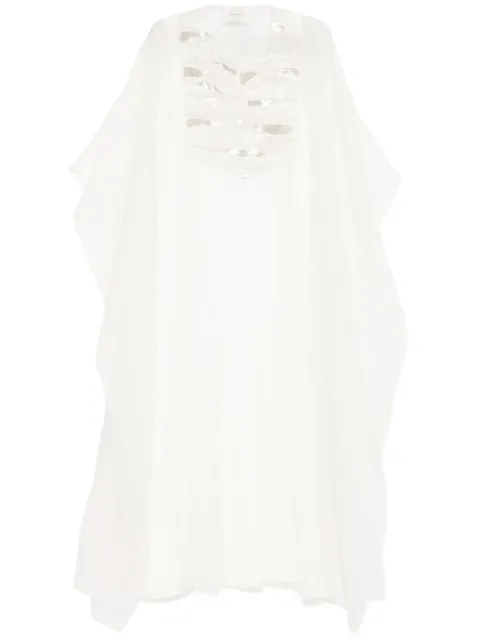 SHATHA ESSA crystal embellishment dress White RDFE2515