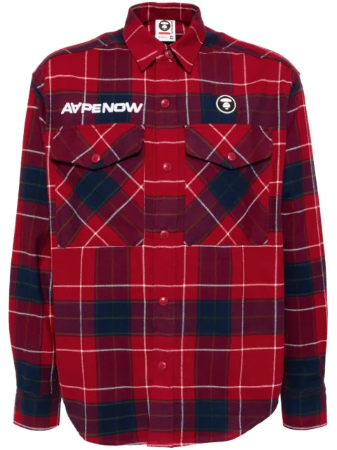 AAPE BY *A BATHING APE® checked shirt Red AST8498XXN