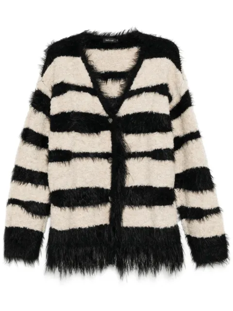 tout a coup stripe button down cardigan Black M327AW4