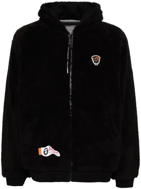 AAPE BY *A BATHING APE® Moonface logo zip-up hoodie Black ASWB352XXN