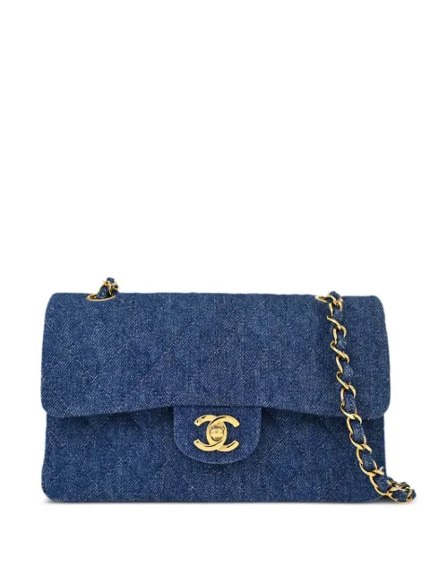 CHANEL Pre-Owned 1998 small Double Flap shoulder bag Blue 5677828