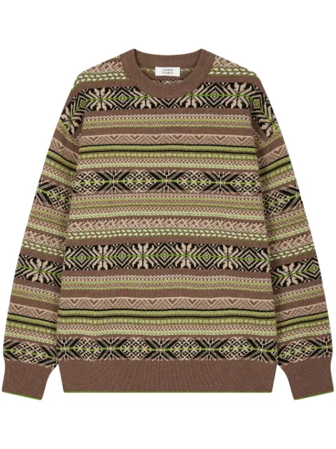 TOMBOY fair isle intarsia knit sweater Brown 9104452886