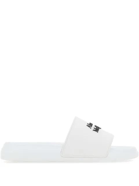 Alexander McQueen logo-embellished slides White 663564W4RF0