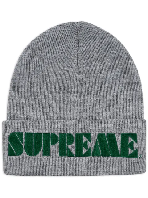 Supreme Stencil beanie hat Grey SU777
