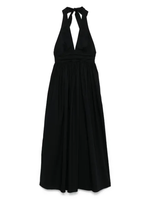 Matteau plunge halterneck midi dress Black PLHDRPLBLK