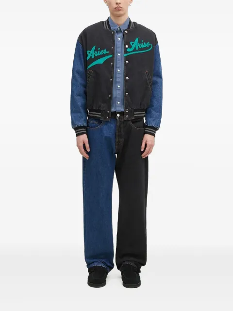 Aries embroidered-logo jeans Black AR3030302