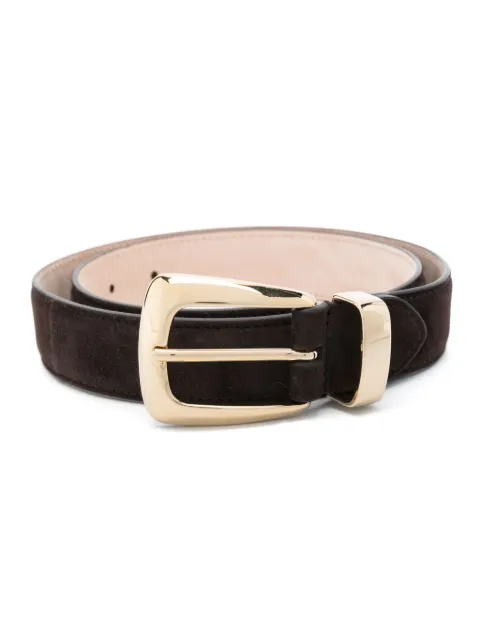 KHAITE Benny suede buckle-fastening belt Brown 10013726899