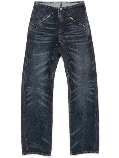Alexander Wang rhinestone-embellished jeans Blue 1WC4244493