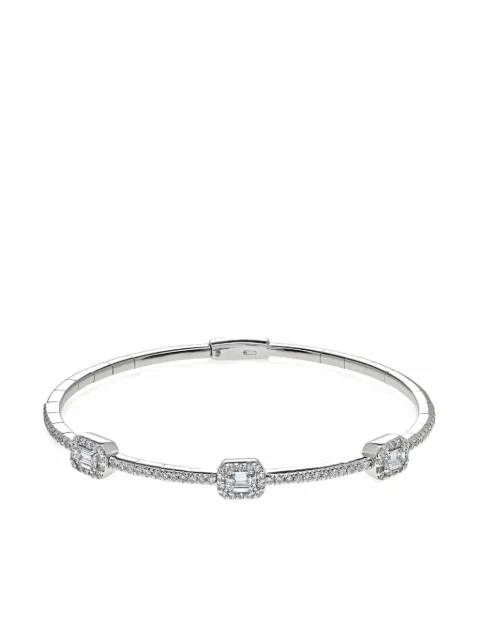 Jewels Aficionado 18kt white gold diamond bangle bracelet Silver JBG19540C