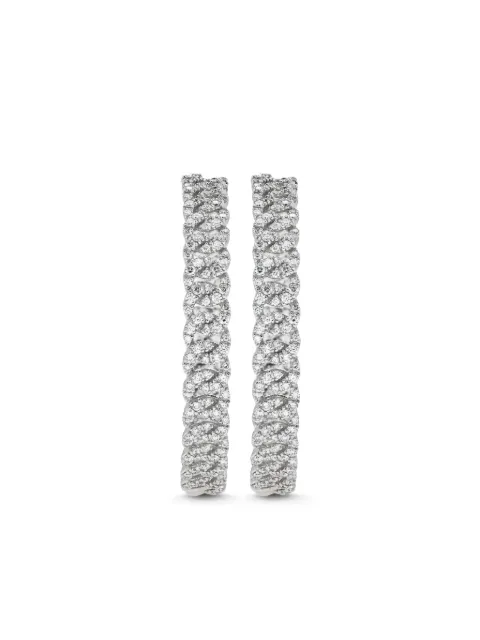 Jewels Aficionado 18kt white gold diamond large hoop earrings Silver JBG3105DA2