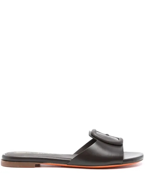 Santoni decorative-buckle slides Brown WHPF70927HA1TGKL