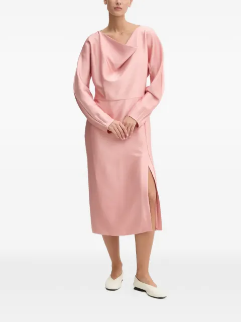 Stine Goya cowl-neck slit midi dress Pink SGD041