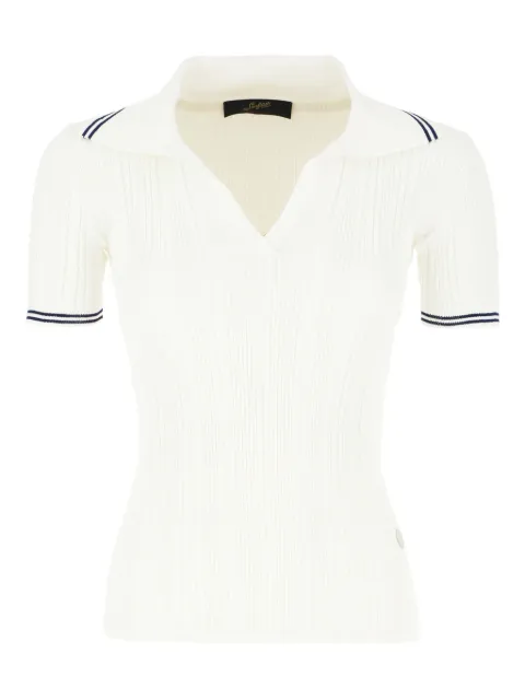 Seafarer ribbed-collar polo top White SWM0083MVF0002