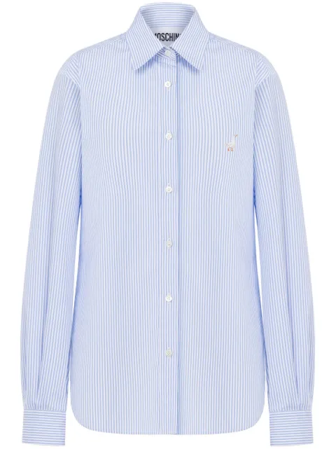 Moschino striped poplin shirt Blue A02270532