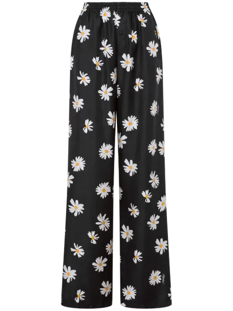 Moschino daisy-print trousers Black A03370561