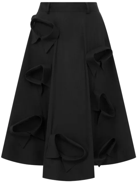 Moschino collar-appliqué midi skirt Black J01010531
