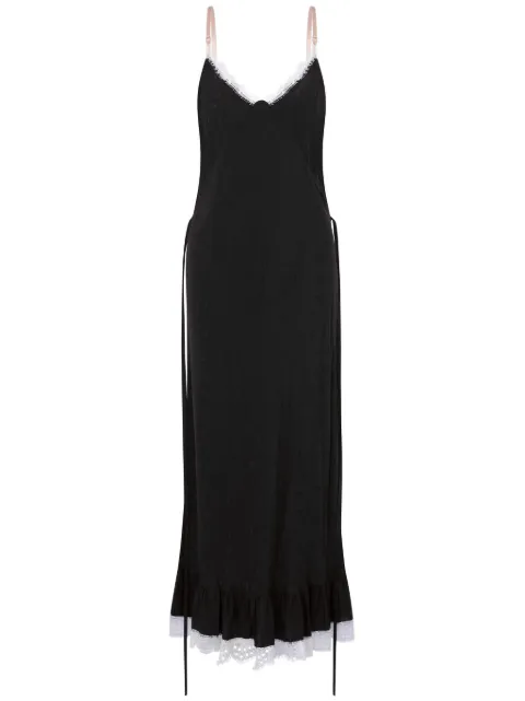 Moschino lace-trim maxi dress Black V04220555